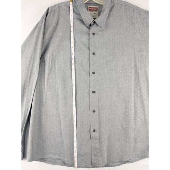 Wrangler Shirt Mens XXL Gray Button Up  Long Sleeve 100% Cotton Cowboy - Picture 4 of 6
